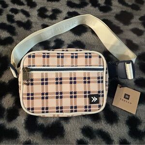 Beige Plaid Crossbody Bag